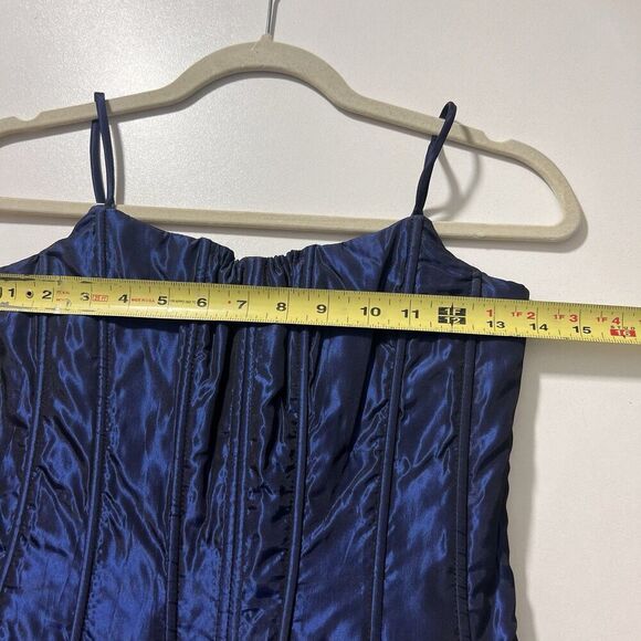 Jessica McClintock Gunne Sax Prom Evening Gown Iridescent Blue Bridesmaid XS - Picture 5 of 7